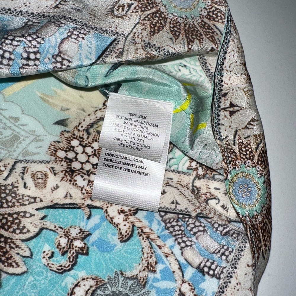 CAMILLA “Turn Back Time” silk embellished t back boho camisole tank top XS - Picture 9 of 13